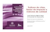 Índices de citas, factor de impacto e indicios de calidadbibliotecas.usal.es/?q=system/files/eventos/iuce_impacto.pdf · Índices de citas, factor de impacto e indicios de calidad