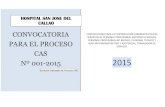 Convocatoria para el Proceso CAS Nº 001-2015 · convocatoria para el proceso cas nº 001-2015 comisión evaluadora de procesos cas convocatoria para la contrataciÓn administrativa