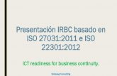 Presentación IRBC basado en ISO 27031:2011 e ISO 22301:2012 · 2018-11-02 · Fuente:Horizon Scan Report 2016. Objetivos Procedimientos para interrupciones Identificar sistemas críticos