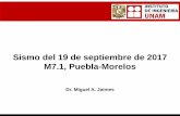 Sismo del 19 de septiembre de 2017 M7.1, Puebla-Moreloscommittees.jsce.or.jp/eec205/system/files... · Descripción Sismo ocurrido el 19 de septiembre de 2017 a 12 km al sureste de