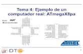 Tema 4: Ejemplo de un computador real: ATmegaX8pa...4 Introducción El ATmegaX8PA es un microcontrolador (MCU o µC) de la marca Atmel. Un microcontrolador es una pequeña computadora