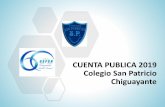 CUENTA PUBLICA 2019 Colegio San Patricio Chiguayante · 1 day ago · con el pei. 100%-mejora del reglamento interno, fortaleciendo la participacion, socializacion. -celebraciones