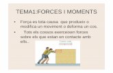 TEMA1:FORCES I MOMENTS · TEMA1:FORCES I MOMENTS • Força es tota causa que produeix o modifica un moviment o deforma un cos. • Tots els cossos exerceixen forces sobre els que