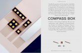 COMPASS BOX - ECCCOMPASS BOX Familia de aparatos de iluminación orientables para instalaciones a suspensión, pared, techo y empotrados. Predispuestos para lámparas halógenas, de