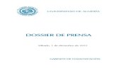 01 PORTADA DOSSIER DE PRENSA - UAL · 2012-12-03 · desempleo juvenil descienda", ha afirmado la consejera para in sistir en el papel del sistema edu cativo y en particular de la