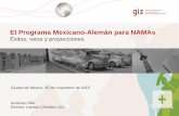 El Programa Mexicano-Alemán para NAMAsclimate.blue/download/Presentacion ProNAMA.pdf• Diseño de esquemas de financiamiento. • Demostración de conceptos mediante pilotos. •