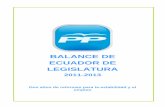 BALANCE DE LEGISLATURA - esdiari.com · BALANCE DE ECUADOR DE LEGISLATURA 2011-2013 Dos años de reformas para la estabilidad y el empleo