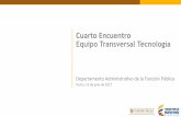 Cuarto Encuentro - funcionpublica.gov.co€¦ · Cuarto Encuentro Equipo Transversal Tecnología Departamento Administravo de la Función Pública Fecha: 12 de julio de 2017. Agenda