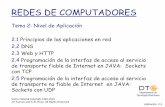 REDES DE COMPUTADORES - dte.us.es€¦ · protocolos estudiando dos protocolos de la capa de aplicación de internet HTTP DNS Programando aplicaciones en red socket API Aplicación