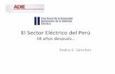 El Sector Eléctrico del Perú RD - ADIE...subsidio temporal • Regulador con autonomía. Reducción Perdidas de energía. Ajuste Tarifario 300-500 >500 1990 0 50 100 150 200