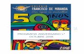 PROGRAMA ANIVERSARIO L° OCTUBRE 2018 - Colegio Francisco de …franciscodemiranda.cl/web/wp-content/uploads/2018/10/programa... · –30 y 31 OCTUBRE 2018 DISTRIBUCION DE ALIANZAS