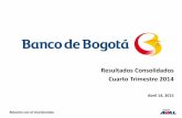 Resultados Consolidados Cuarto Trimestre 2014€¦ · Cuarto Trimestre 2014 Abril 14, 2015 . 2 Aviso Legal Banco de Bogotá y sus respectivas subsidiarias financieras, incluyendo