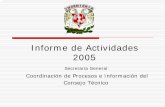 Informe de Actividades 2005 - UNAM · 2007-03-20 · Coordinación de Procesos e Información del Consejo Técnico Informe de Actividades 2005 4. Asuntos relevantes Sesión Asuntos
