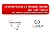 Fuentes de Financiamiento - perucamaras.org.pe · Aquí una muestra de las principales fuentes de financiamiento no reembolsable para empresas y organizaciones productivas. . El Programa