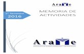 MEMORIA DE ACTIVIDADES - ARAME · y, formando parte de FEDEPE, la Federación Española de Mujeres Directivas, Ejecutivas, Profesionales y Empresarias. Asimismo, ARAME colabora con