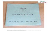 Instrucciones para el uso del proyector PRADO 250 - CSICmuseovirtual.csic.es/coleccion/eead/pdf/manual-prado250... · 2019-01-08 · mente un 25% mos elevado que la lámpara de 250