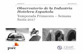 Observatorio de la Industria Hotelera Española€¦ · El índice OHE Hotelero se obtiene como resultado de una encuesta enviada a las 54 asociaciones ... Para la temporada de Primavera