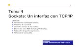 Tema 4 Sockets: Un interfaz con TCP/IPumh2266.edu.umh.es/wp-content/uploads/sites/197/2013/04/T4_Soc… · Utilizan los servicios de TCP/IP. Servicio con conexión: TCP. Servicio