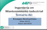 Ingeniería en Mantenimiento Industrial Temario de€¦ · Ingeniería en Mantenimiento Industrial Temario de: Ensayos Destructivos (Plan 2017) Enero del 2019
