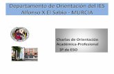 Departamento de Orientación del IES Alfonso X El Sabio ... · Charlas de Orientación Académica-Profesional 3º de ESO . Programa de Orientación Académica-Profesional ¿Qué posibilidades