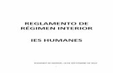REGLAMENTO DE RÉGIMEN INTERIOR IES HUMANESieshumanes.com › Secretaria › docs › RRI.pdf · 2020-02-06 · julio de 2015. Reales Decretos: -Real Decreto 83/1996 de 26 de enero,