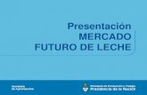 Presentación de PowerPoint - Argentina · MERCADO FUTURO DE LECHE ESTIMADO DEL PRECIO DE LA LECHE - ÚLTIMO TRIMESTRE 2018 Desde hoy tenemos los datos finales de octubre: > Según