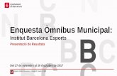 Enquesta Òmnibus Municipal - Barcelona · 13 Enquesta Òmnibus Municipal – Setembre 2017 Presentació de Resultats – Institut Barcelona Esports Aquests estudis sociològics permeten