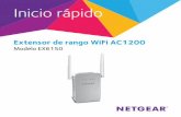Guía de inicio rápido del extensor de rango WiFi AC1200, modelo … · 2015-02-13 · 7 Si el indicador de conexión al router no se enciende, vuelva a intentarlo. Si aún así
