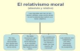 El relativismo moral...El relativismo moral (absoluto y relativo) Las morales son tan (o tan poco) válidas unas como otras: no se fundamentan sobre una base objetiva No hay una moral