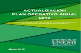 ACTUALIZACIÓN PLAN OPERATIVO ANUAL 2018 · planificación institucional aprobada Diseñar estructura de seguimiento y evaluación de la planificación institucional Memorando de