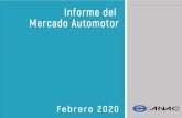 INFORME MERCADO AUTOMOTOR FEBRERO 2020 · 2020-03-09 · y febrero de 2019. Mercado de Buses: 1. En el mes de febrero 14se vendieron 8 buses nuevos, lo que representa una caída en