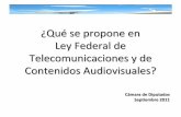 Ley Federal de Telecomunicaciones y de Contenidos Audiovisuales › documentos › septiembre › c.pdf · 2018-01-26 · donativos, publicidad acotada Obligación de crear defensores