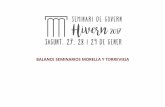 BALANCE SEMINARIOS MORELLA Y TORREVIEJA...Decreto de Coordinación de diputaciones con respecto a la Política Turística M Alcanzado Decreto 26/2016, de 4 de marzo, del Consell, por