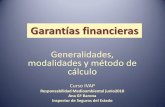 Generalidades, modalidades y método de cálculo · 2010-05-31 · Uso de baremos para el cálculo de la cuantía de la garantía financiera para: sectores o subsectores de actividad
