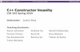 C++ Constructor Insanity › courses › cse333 › 19sp › ...L11: C++ Constructor Insanity CSE333, Spring 2019 structvs. class In C, a structcan only contain data fields No methods