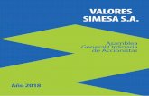 2018 - Valores Simesa · Lote A-C, correspondientes a la actualización del valor razonable del mencionado lote. Los gastos de administración y ventas rebajan de $7.628 millones