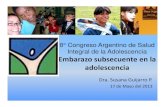 8° Congreso Argentino de SaludCongreso Argentino …...Embarazo subsecuente en adolescentes Mujeres Adolescentes y número de hijos según grupo de edad Ecuador2010: Mujeres adolescentes