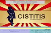CISTITIS• El mecanismo común inicial de la infección urinaria es la adhesión de las bacterias a moléculas específicas en la superficie celular del epitelio urotelial seguida