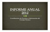 Coordinación de Procesos e Información del …...INFORME 2012-1 No. PROGRAMA 2012-2 No. Aprobados 37 Aprobados 41 A.concomentarios 5 A.concomentarios 4 Noaprobados 0 Noaprobados