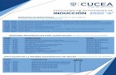 Programa de Inducción Ciclo 2020 A - CUCEA€¦ · INDUCCIÓN 2020 "A" PROGRAMA DE ACTIVIDADES DE SESIONES DE BIENVENIDA / MARTES 14 DE ENERO LUGAR: NÚCLEO DE AUDITORIOS SESIONES