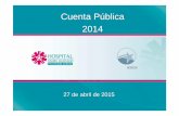 Cuenta Pública 2014“N.pdf · 2015-05-13 · Servicio De Salud Metropolitano Sur Oriente Población SSMSO estimada 2015: 1.655.796 Población Red Santa Rosa.. Estimada 2015 395.826