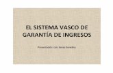 355a de ingresos)experiència del País Basc LSanzo.pdf · Presentación: Luis Sanzo González. LA PRESTACIÓN BÁSICA DE GARANTÍA DE INGRESOS • La Renta de Garantía de Ingresos