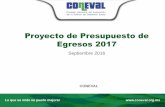 Titulo de la presentación - CONEVAL...Presupuesto de programas y acciones de desarrollo social 2016-2017 PEF 2016 (mdp) PPEF 2017 (mdp) Presupuesto de programas y acciones de desarrollo