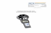 Instrucciones de uso Anemómetro PCE-VA 20 · 2019-10-03 · Pase la rueda helicoidal lentamente y de manera uniforme por todo el área de la salida del aire. Pulse la tecla hacia