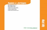 Agujas y Jeringas - MonlabAgujas y Jeringas Agujas Hipodérmicas Código producto Descripción Código color Tamaño Unidades Cartón de Diámetro Longitud Caja envío NN-1838R Aguja