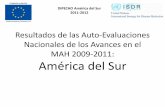 Resultados de la Auto-Evaluación de los Avances en el MAH ...€¦ · Resultados de las Auto-Evaluaciones Nacionales de los Avances en el MAH 2009-2011: América del Sur DIPECHO