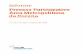Informe - A Coruña€¦ · Informe / Proceso Participativo Área Metropolitana da Coruña / Fases 8 municipal e un segundo momento onde a cidadanía expuña as súas dúbidas, demandas,