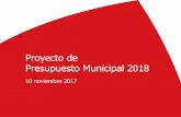Proyecto de Presupuesto Municipal 2018 · Reforma de la biblioteca María Moliner ... 500.000 € para el Plan de Infraestructura Verde ... Evolución del presupuesto 2016-2017-2018