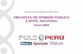 Pulso Perú - Enero · Total 100% Base: 1165 entrevistas Total 100% Base: 325 enterados de elección de miembros JNJ Dígame, ¿tiene o no tiene conocimiento sobre la elección de