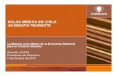 BOLSA MINERA EN CHILE - Codelco...2001 2003 2005 2007 2009 2001 2003 2005 2007 2009 2% 5% Pequeña MineríaMediana Minería Año 2009: Participación por Segmento Productivo 8% Pequeña